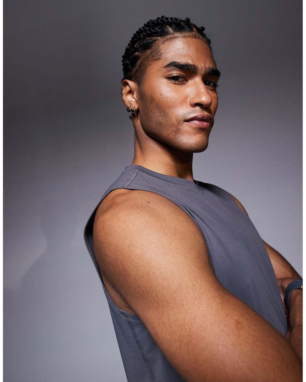 4505 Gray Icon Quick Dry Mesh Training Tank for men