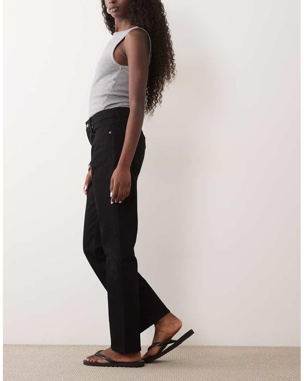 Abercrombie & Fitch Black High Rise Straight Leg Jeans