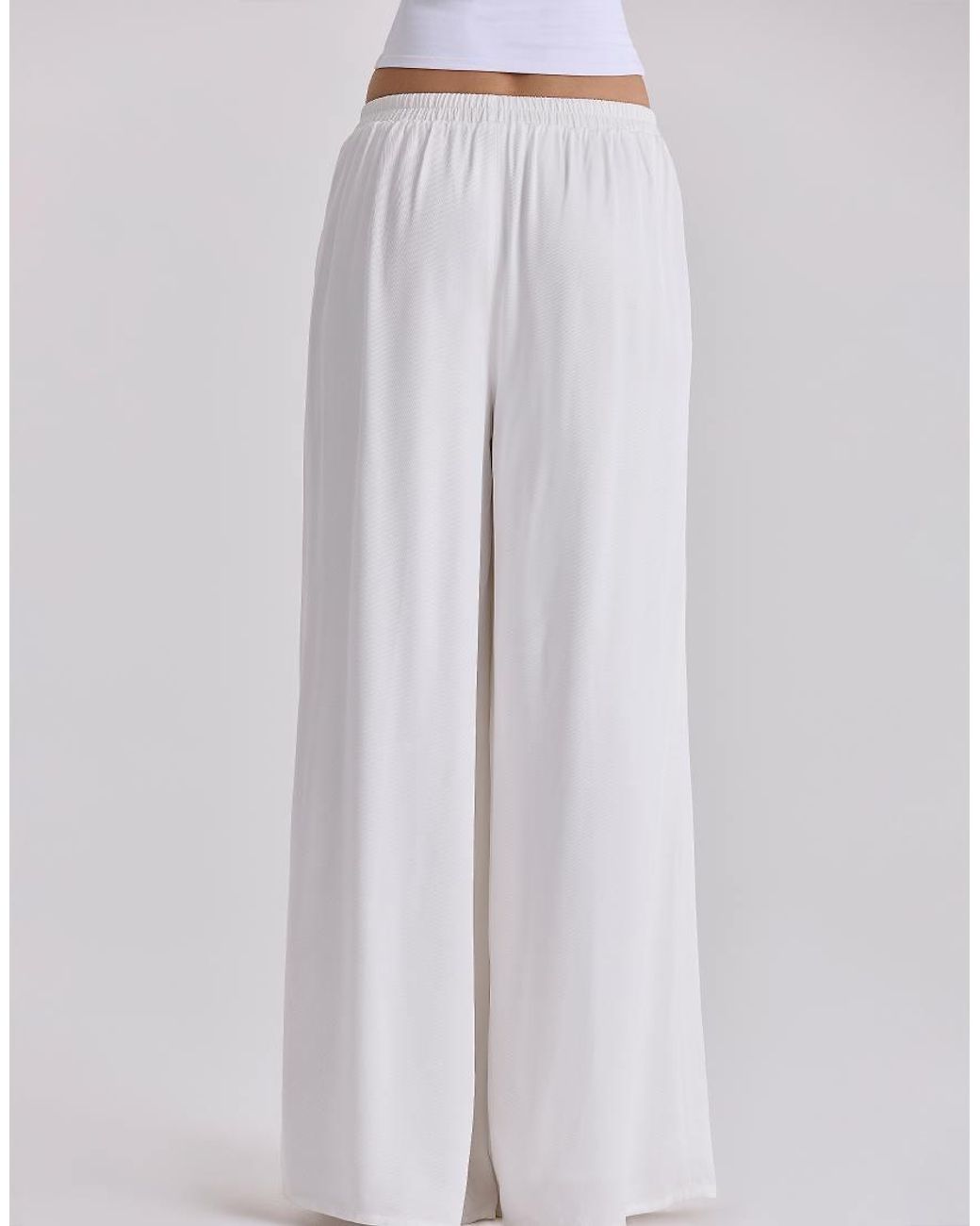 House Of Cb White Alexa Ivory Wide Leg Trousers