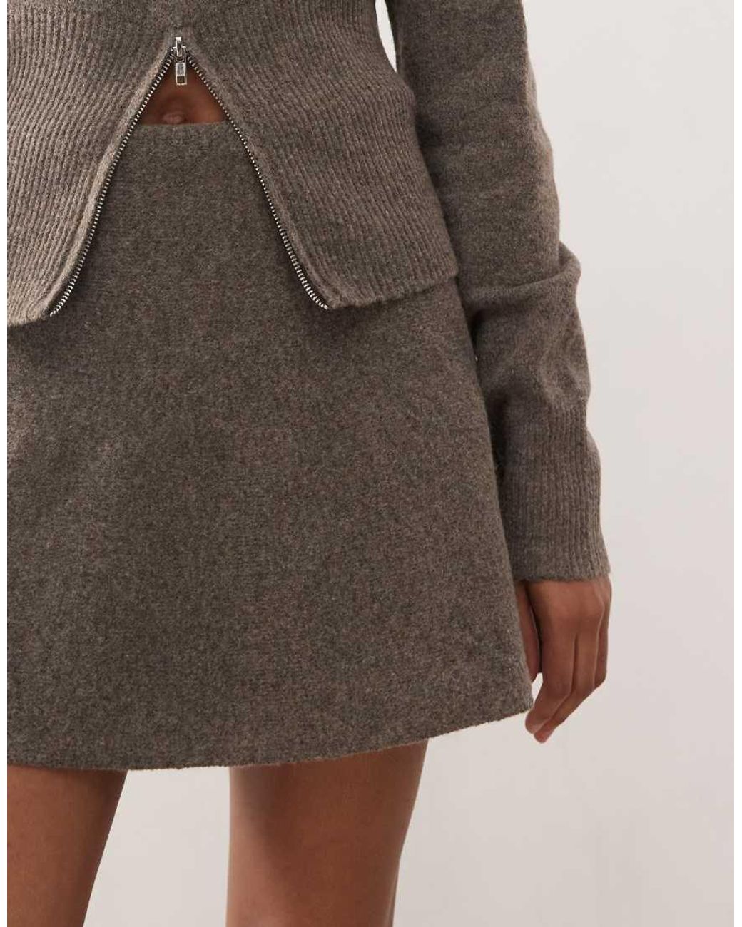 Noisy May Natural Flippy Knitted Skirt Co-ord