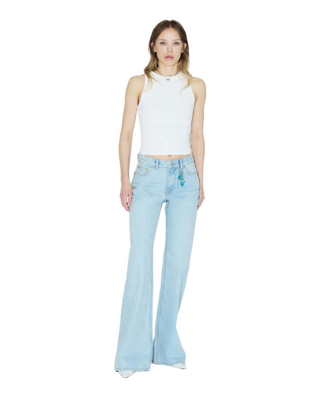 Dr. Denim Blue Elba Mid Rise Slim Bootcut Jeans