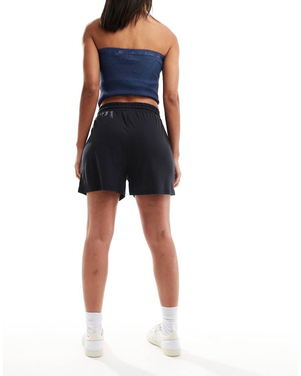 Pieces Blue Slinky Elasticated Waist Shorts