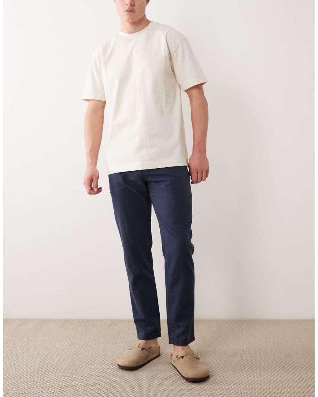 Jack & Jones Blue Linen-blend Pants for men