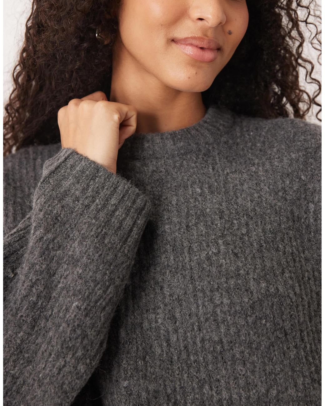 JJXX Gray – kastiger oversize-strickpullover