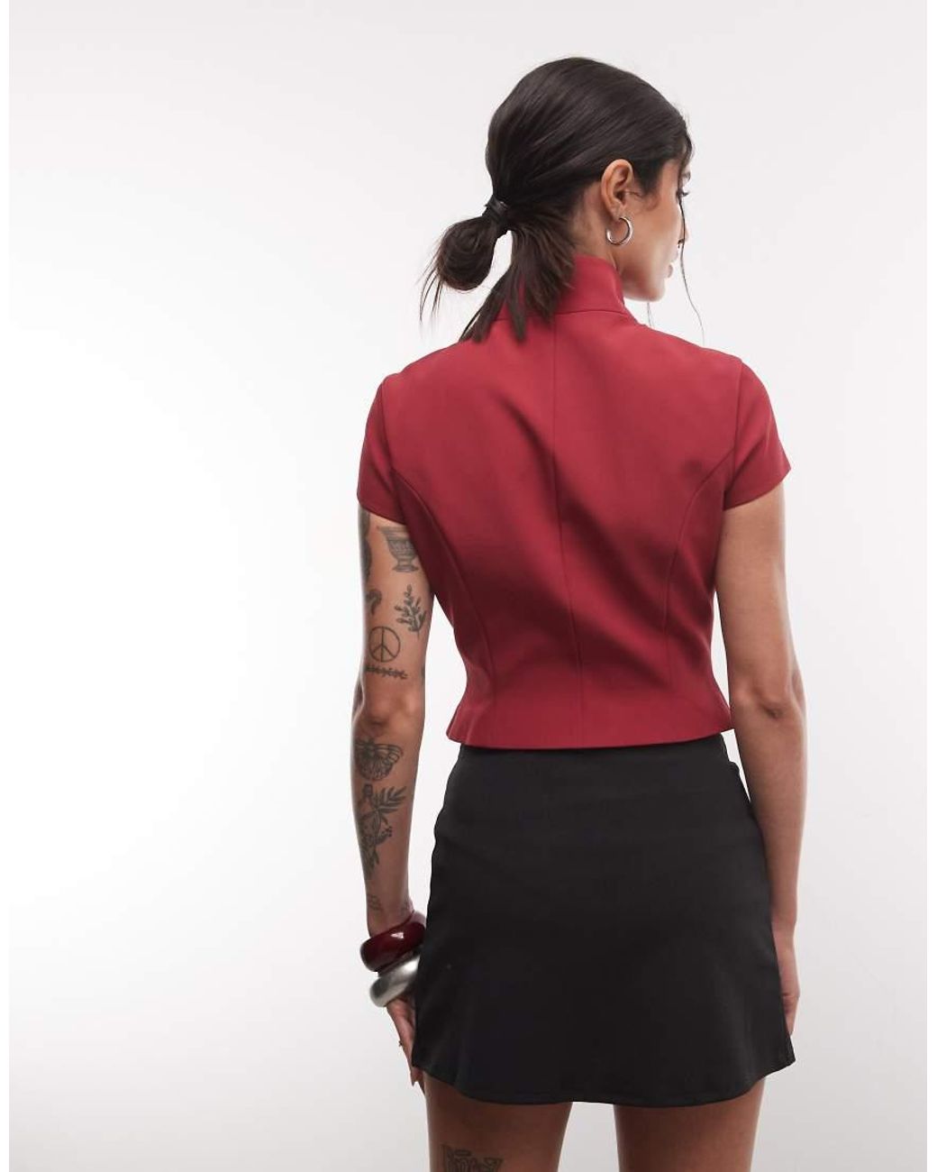 ASOS Mini Funnel Neck Tailored Top