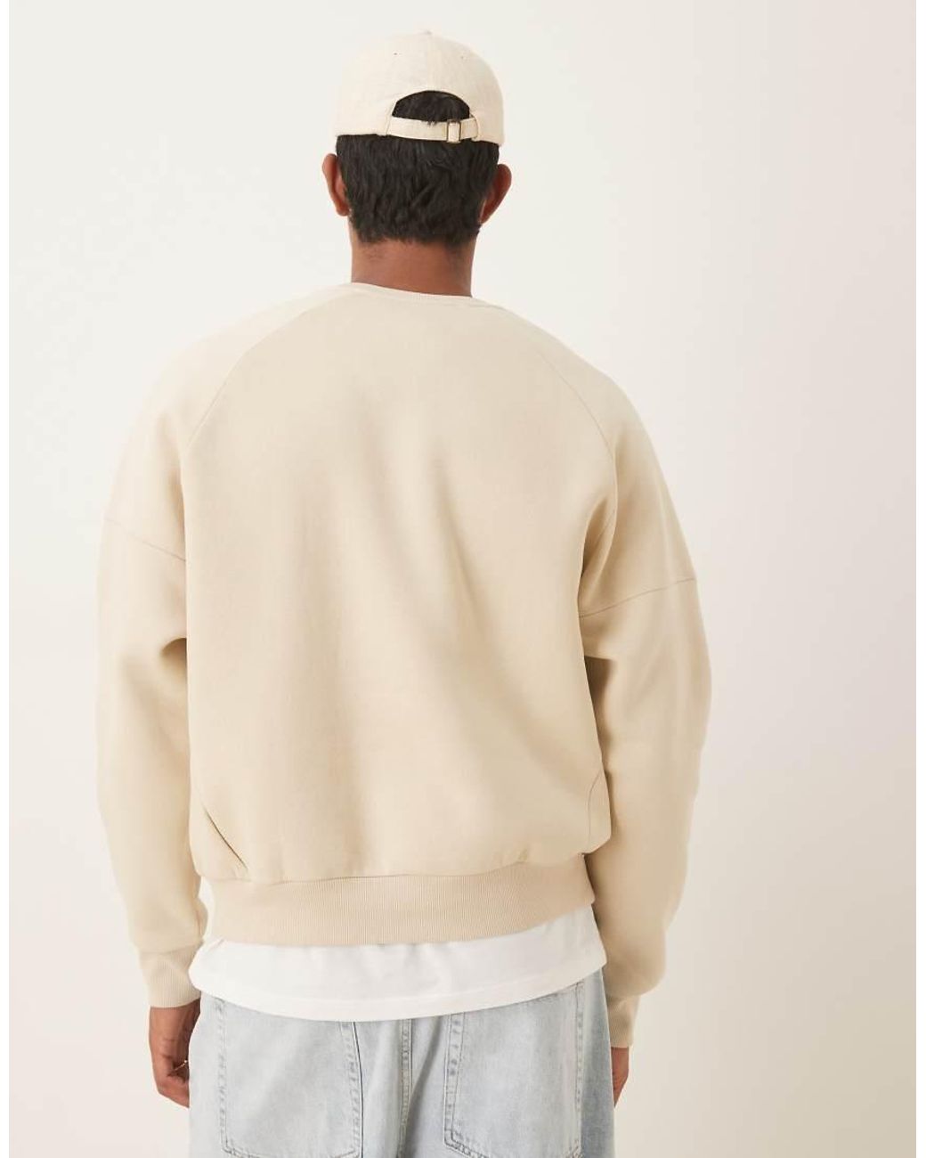 ASOS Natural Relaxed Boxy Sweatshirt for men