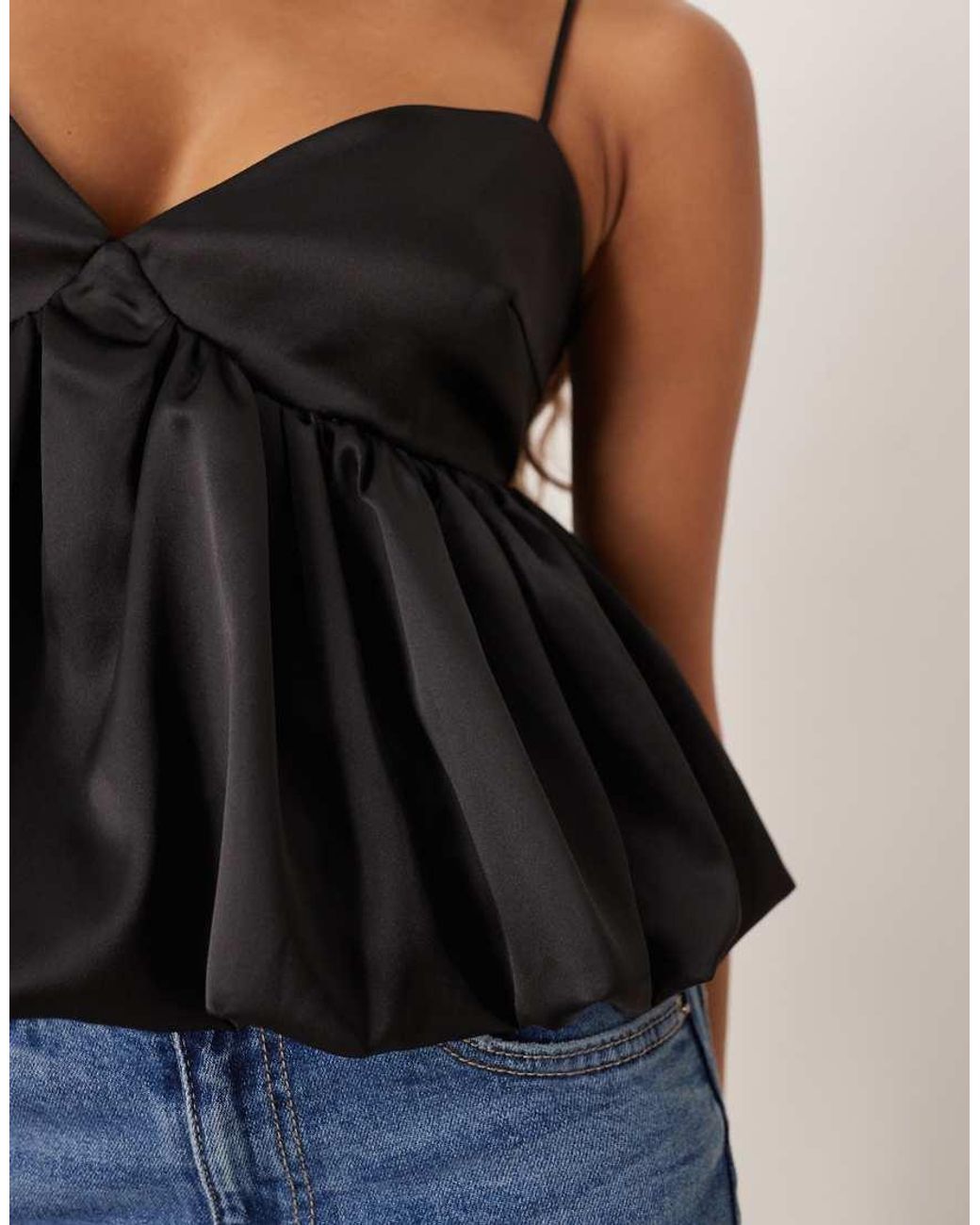 Gina Tricot Blue Bubble Singlet Peplum Top