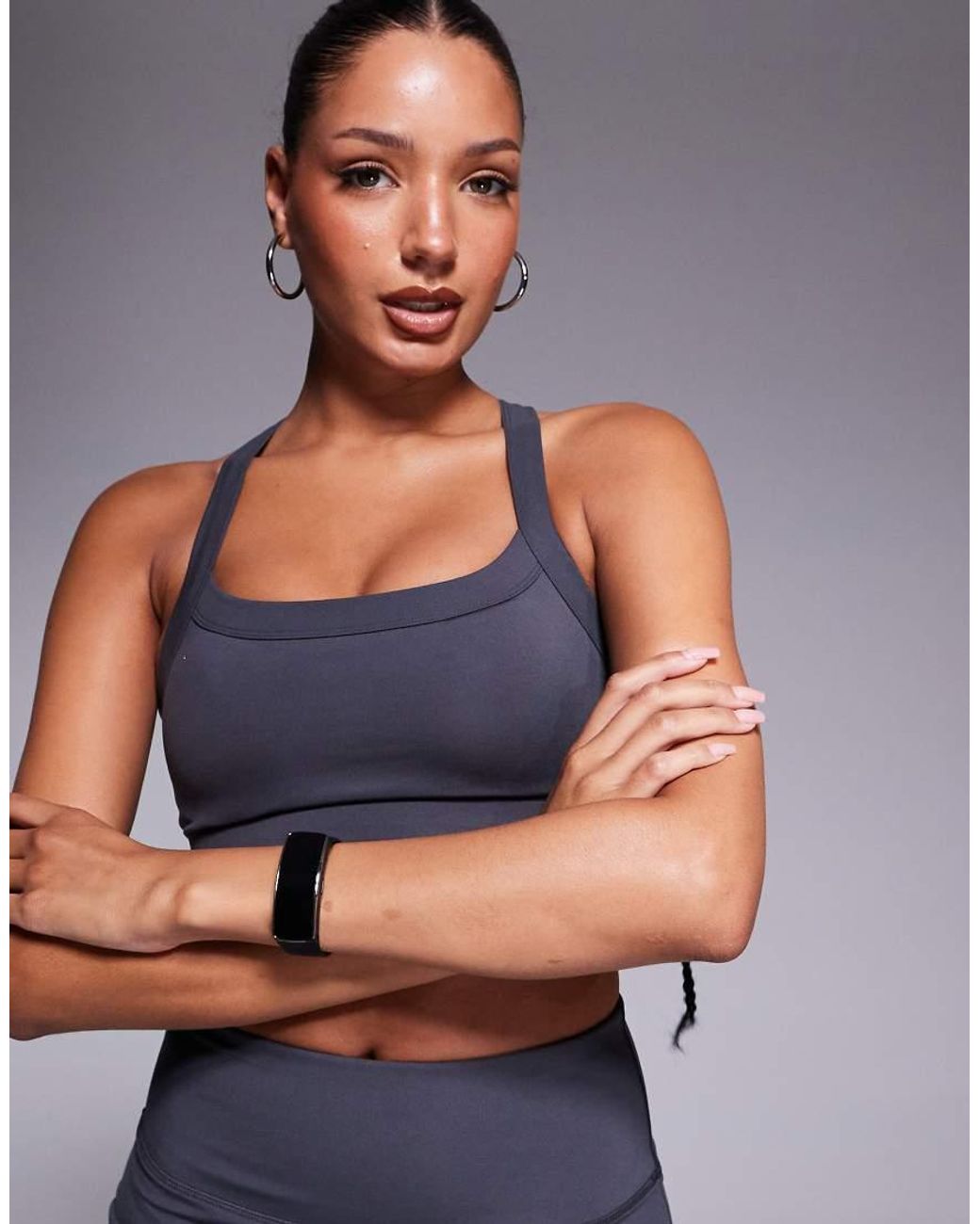 4505 Blue Icon Medium Support Square Neck Sports Bra