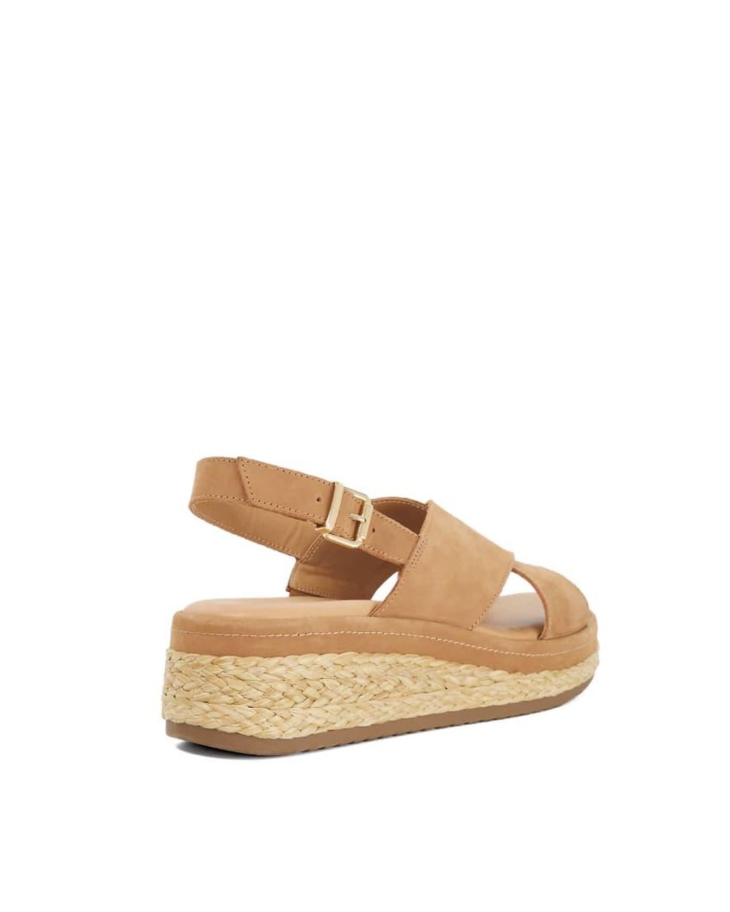Dune Natural Leather Kiya Wedges
