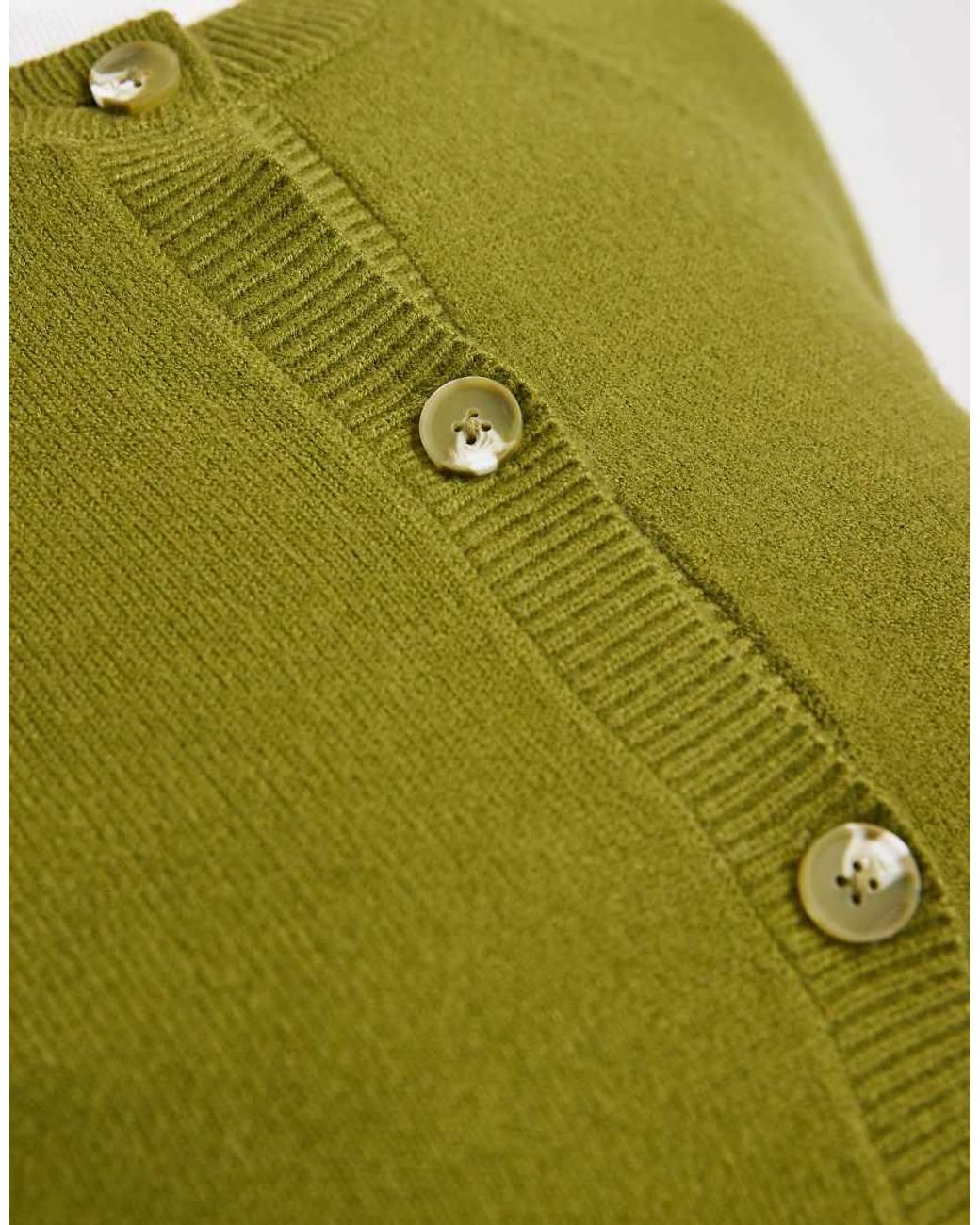 ONLY Green Button Through Knitted Cardigan