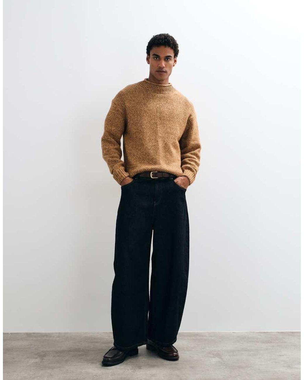 Abercrombie & Fitch Brown Knitted Mockneck Jumper for men