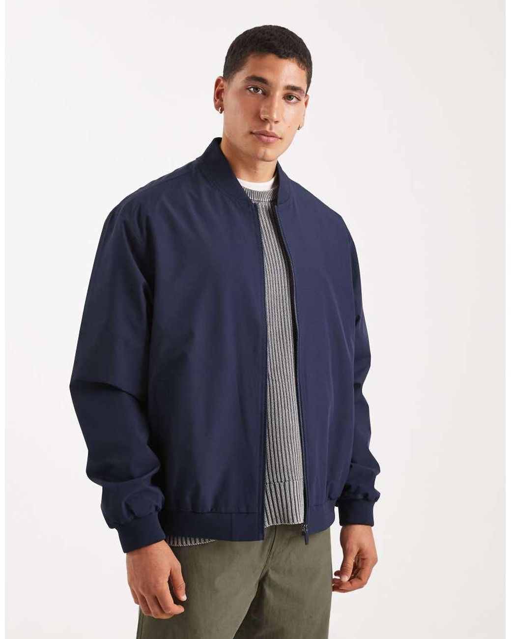 Jack & Jones Blue Bomber Jacket for men