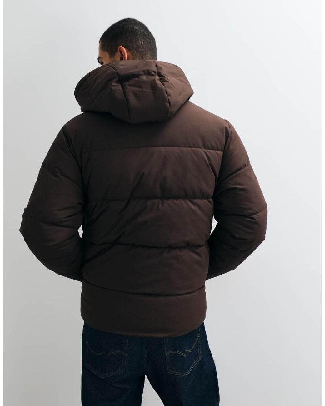 Jack & Jones Black Double Pocket Puffer Jacket for men