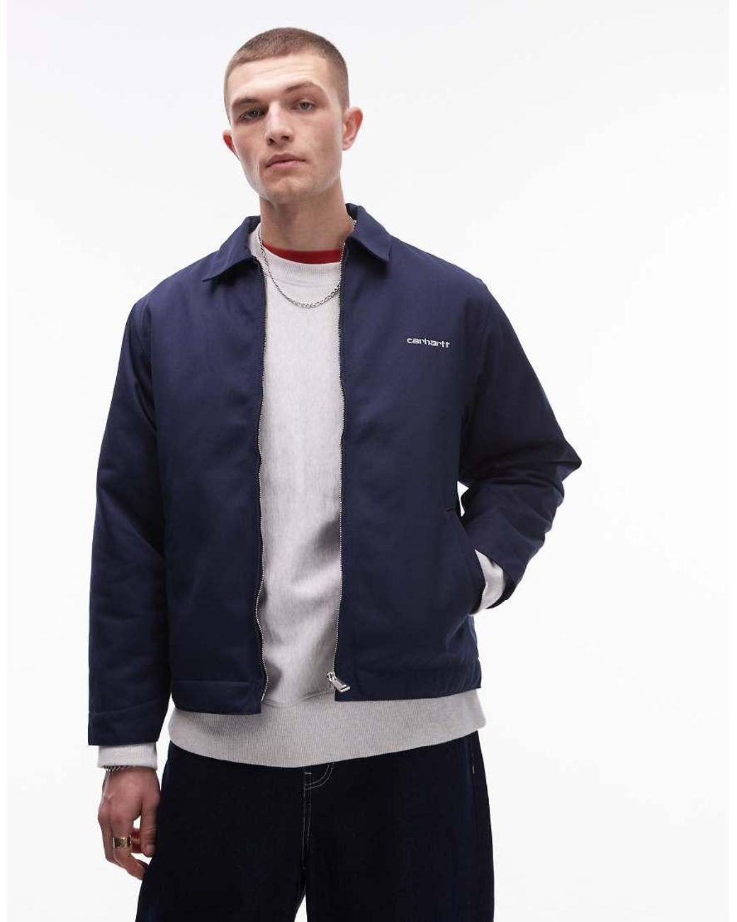 Carhartt Blue Module Script Zip Up Jacket for men