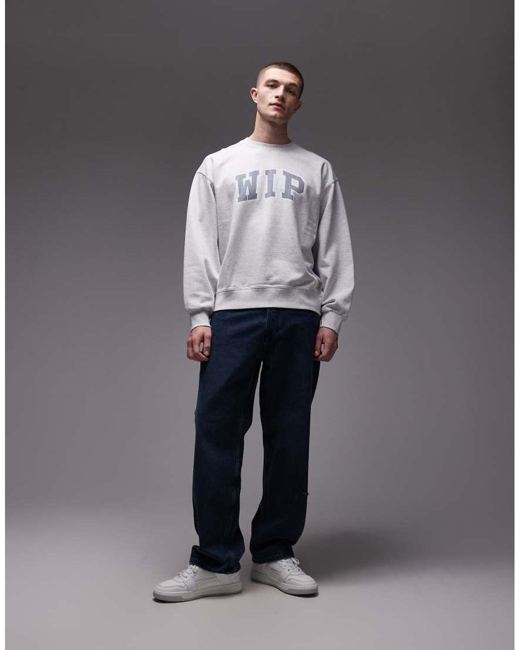 Carhartt Gray Colliegate Logo Sweatshirt for men