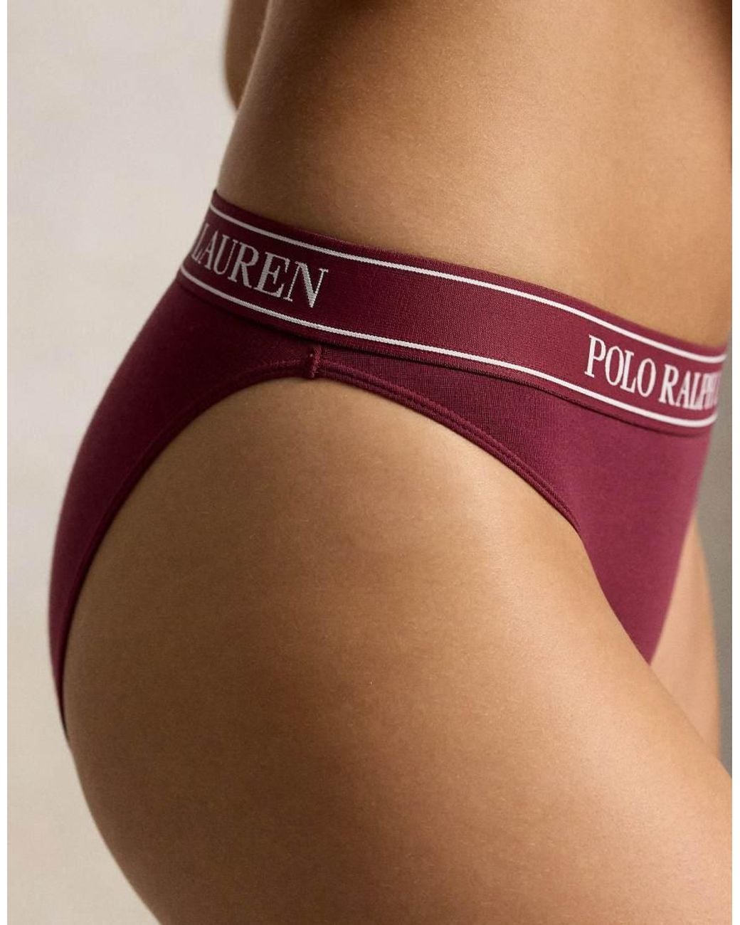 Polo Ralph Lauren Brown Cotton Ribbed 3 Pack Bikini