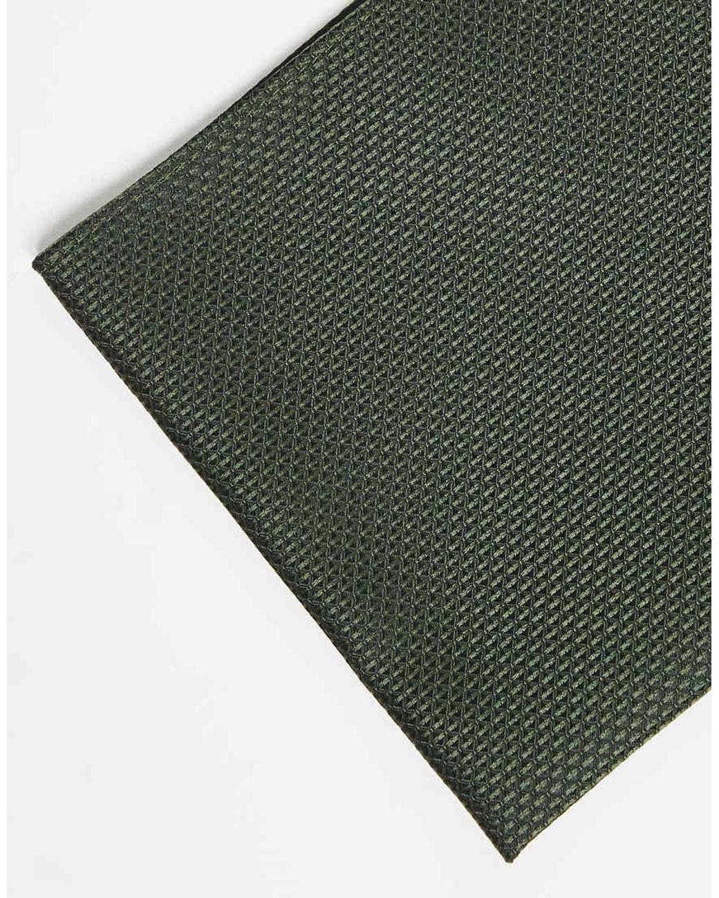 ASOS Green Textured Tie And Pocket Square for men