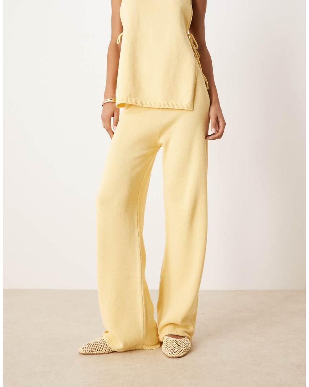 ASOS Natural Co-ord Clean Wide Leg Trousers