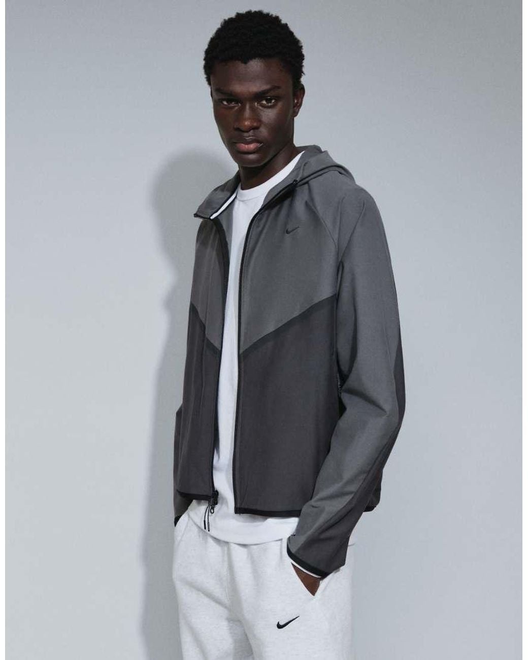 Nike White Tech Shori Knitted Windrunner Full Zip Jacket for men