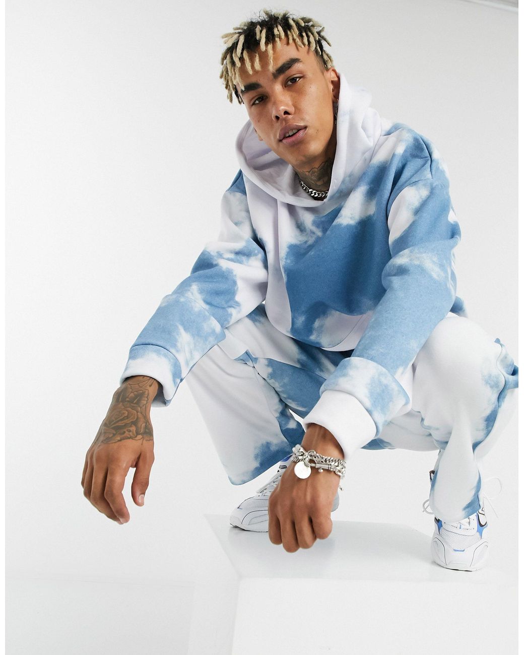 Jaded London Hoodie With Cloud Print in Blue for Men Lyst UK