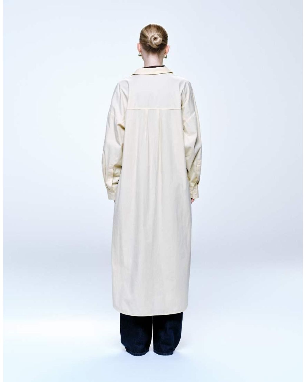 ASOS White Longline Shirt Dolphin Hem