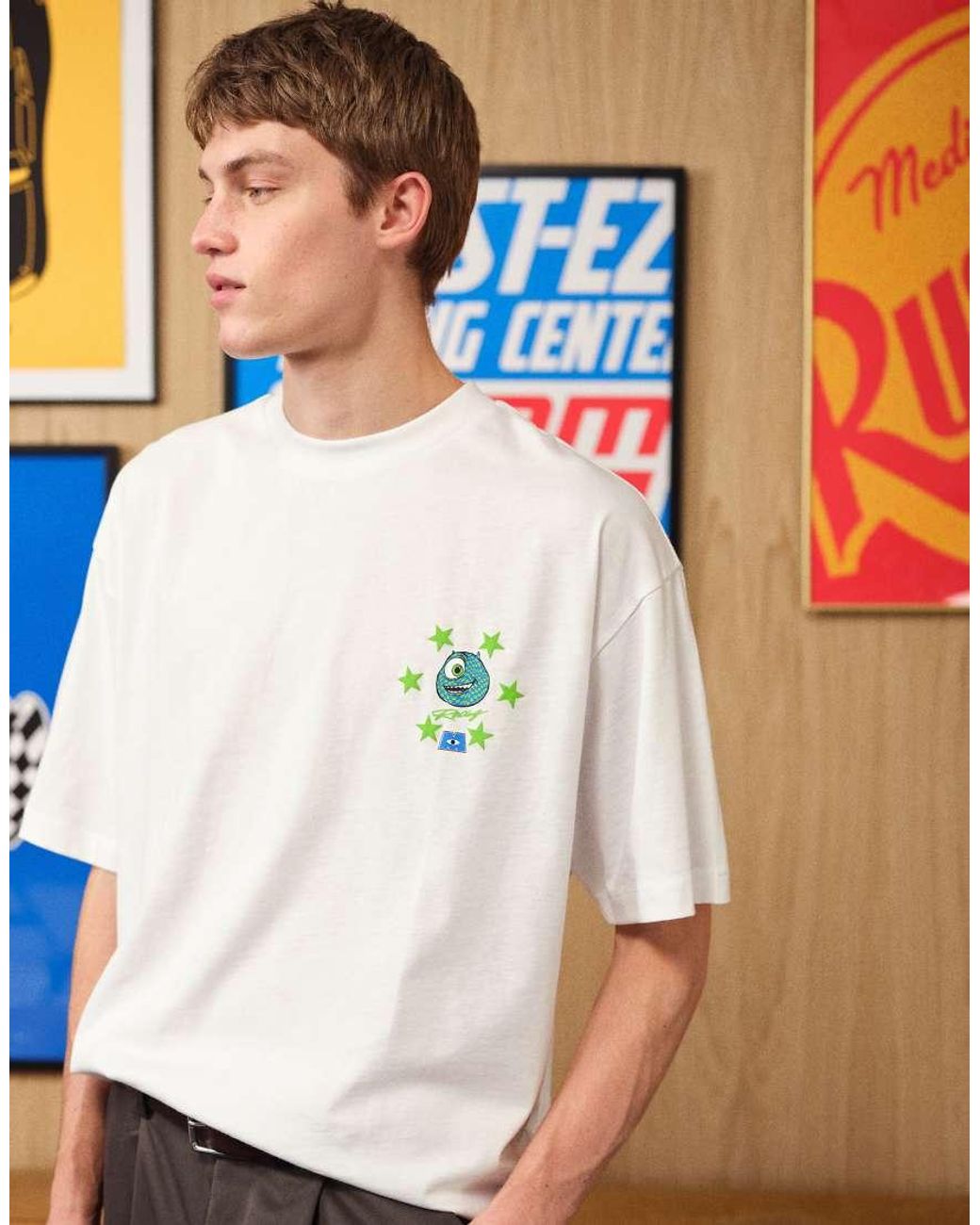 ASOS Blue Disney Pixar Oversized T-shirt With Monster Inc Print