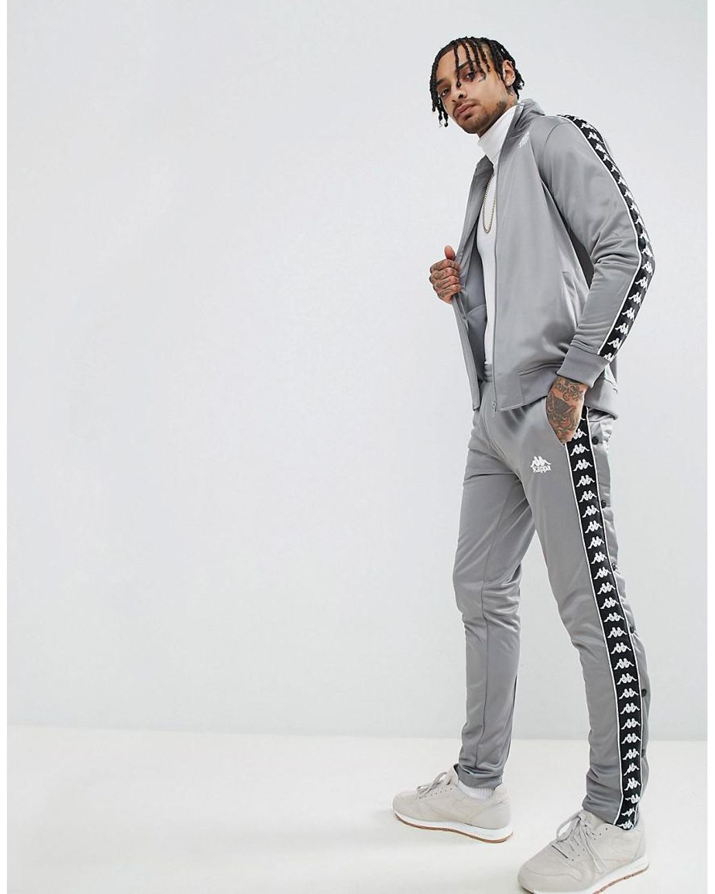 Kappa Joggers With Side Taping In Gray for Men | Lyst Canada