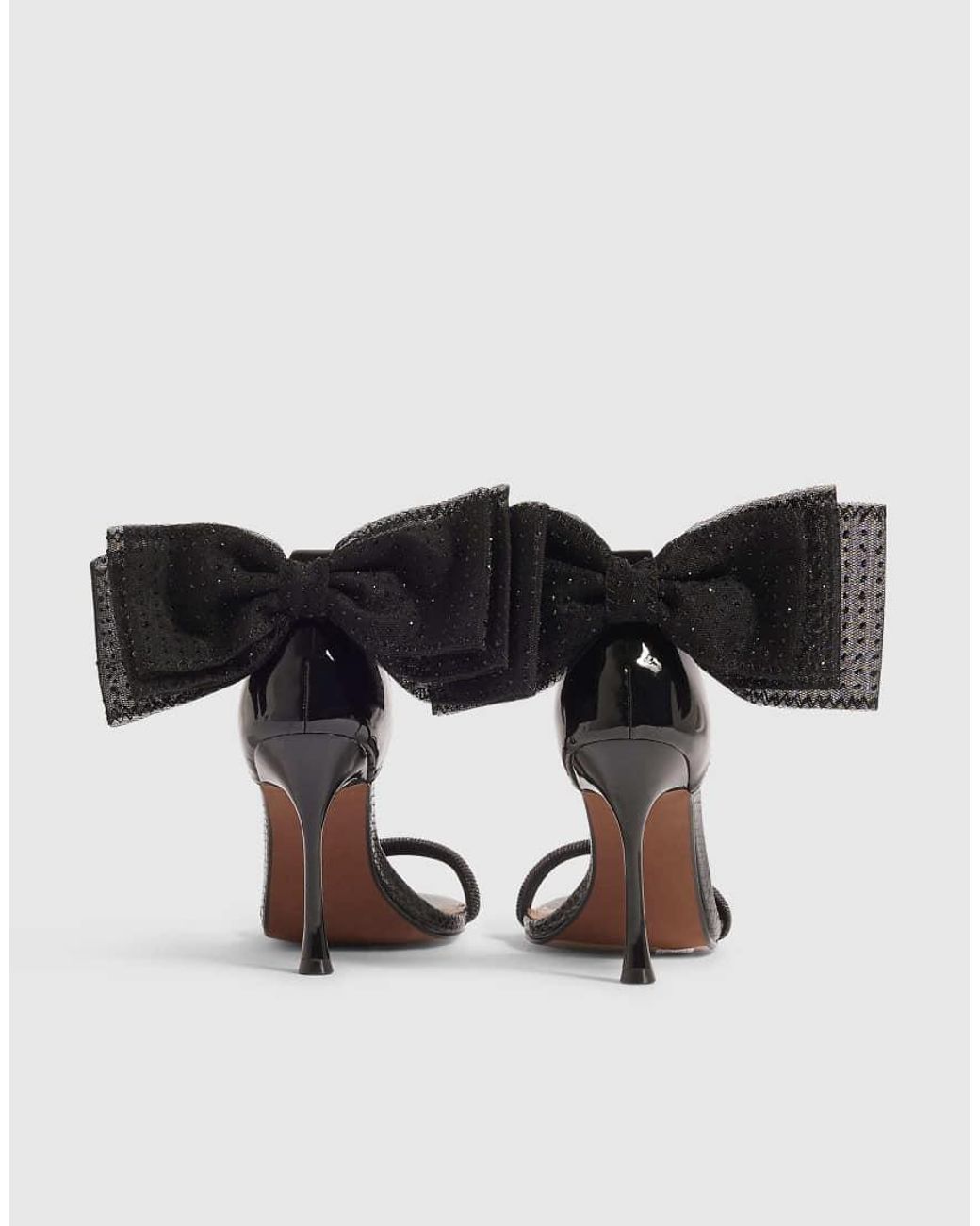 River Island Black Bow Strappy Heeled Sandals