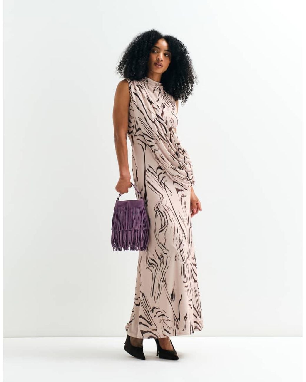 ASOS White Asos Adaptive Sleeveless Drape Maxi Dress