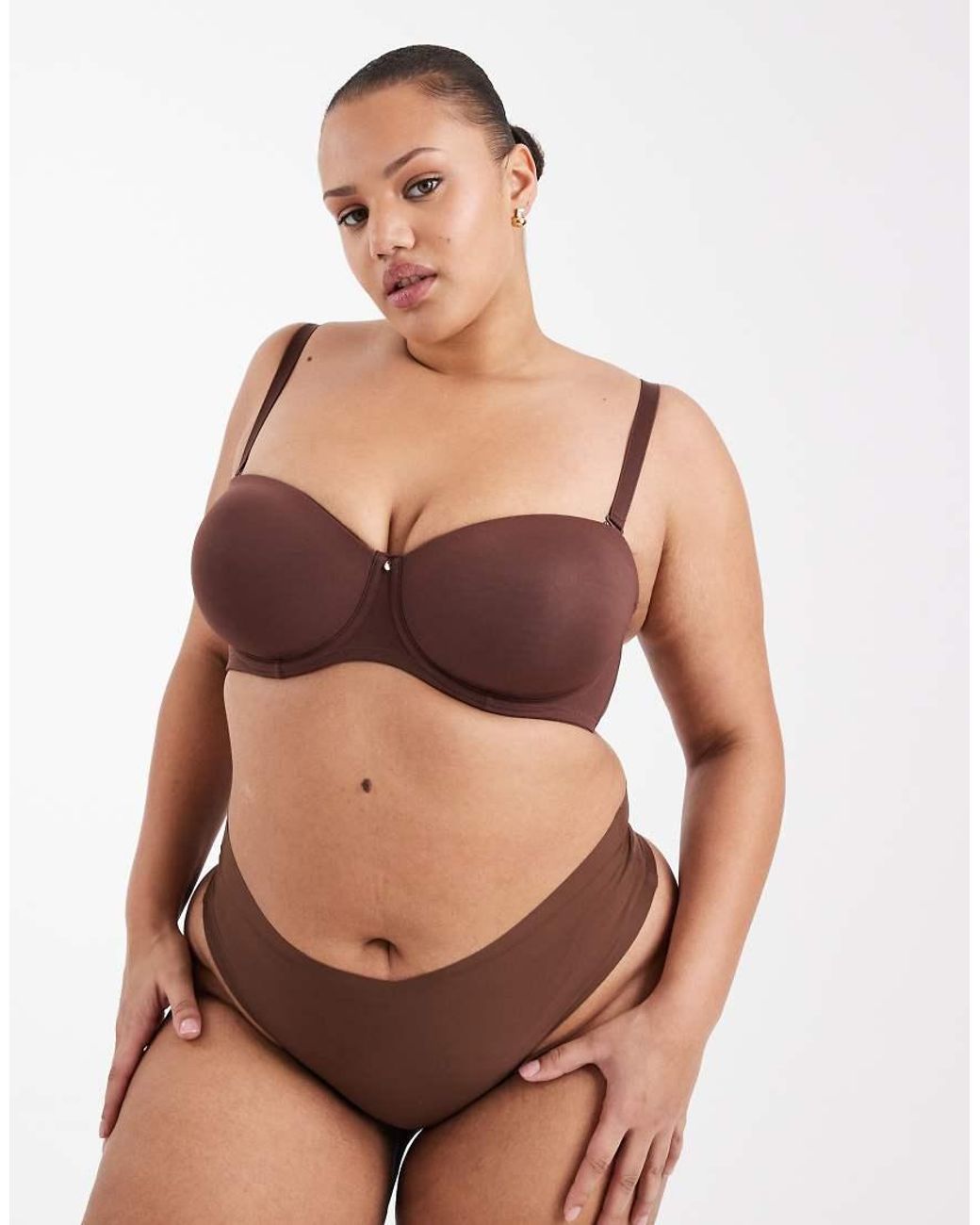 ASOS Brown Asos Design Curve Moulded Multiway Underwired Bra