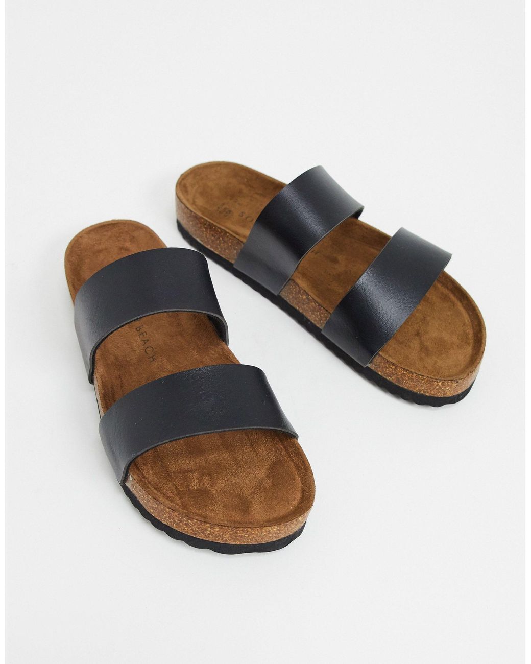 sandals two strap slide