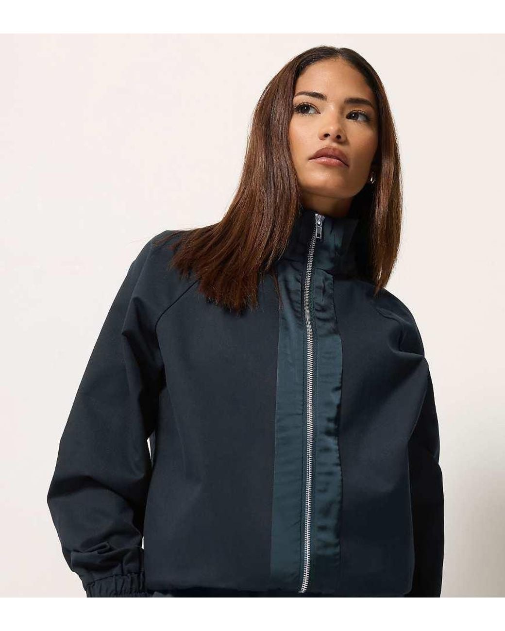 PixieGirl Blue Petite Funnel Neck Jacket