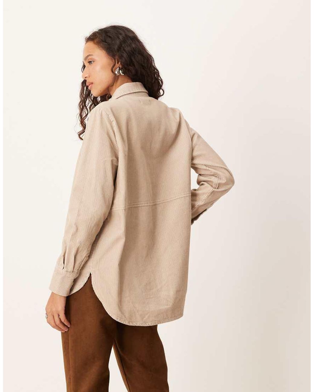 Jdy Natural Relaxed Fit Cord Shacket