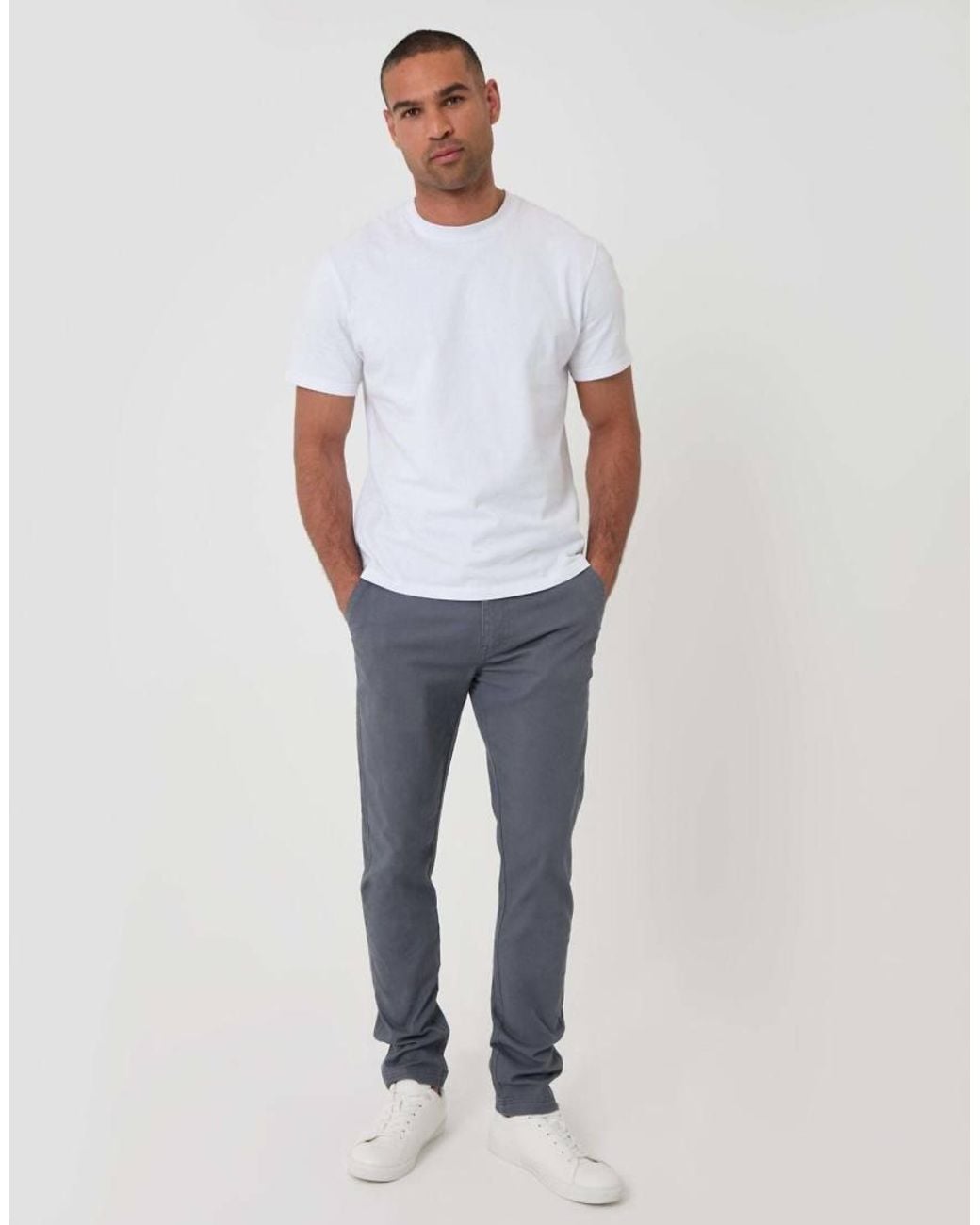 Threadbare Blue Slim Fit Cargo Trousers for men