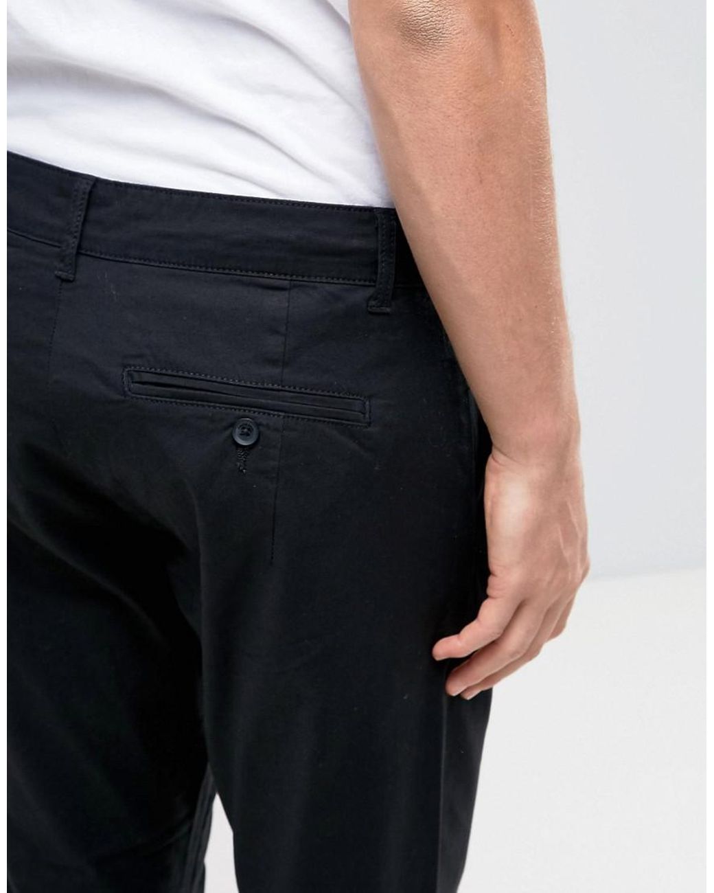 Only u0026 Sons Men's Black Cropped Chino