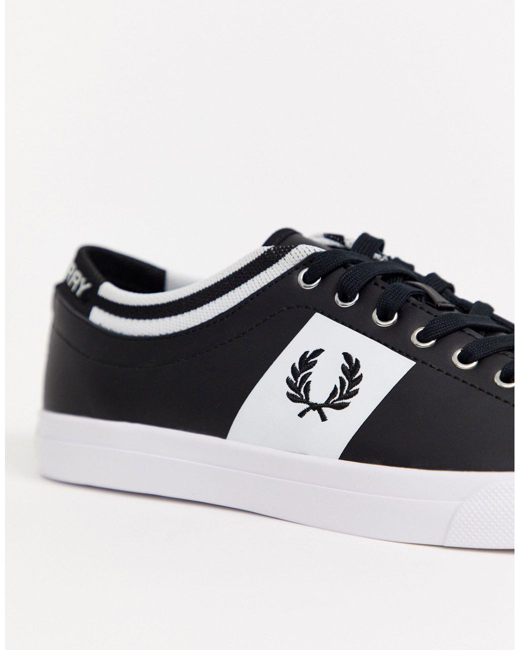 fred perry underspin tipped cuff leather trainers