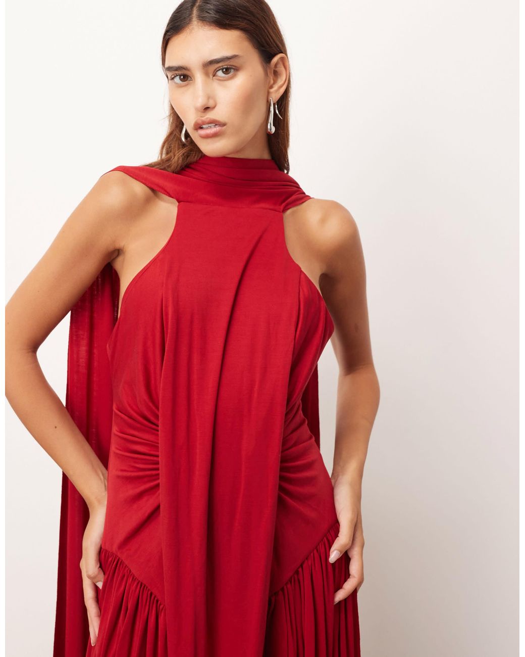 strapless open back dress Black And Red Floral Lace Aida Mini Dress main image 0