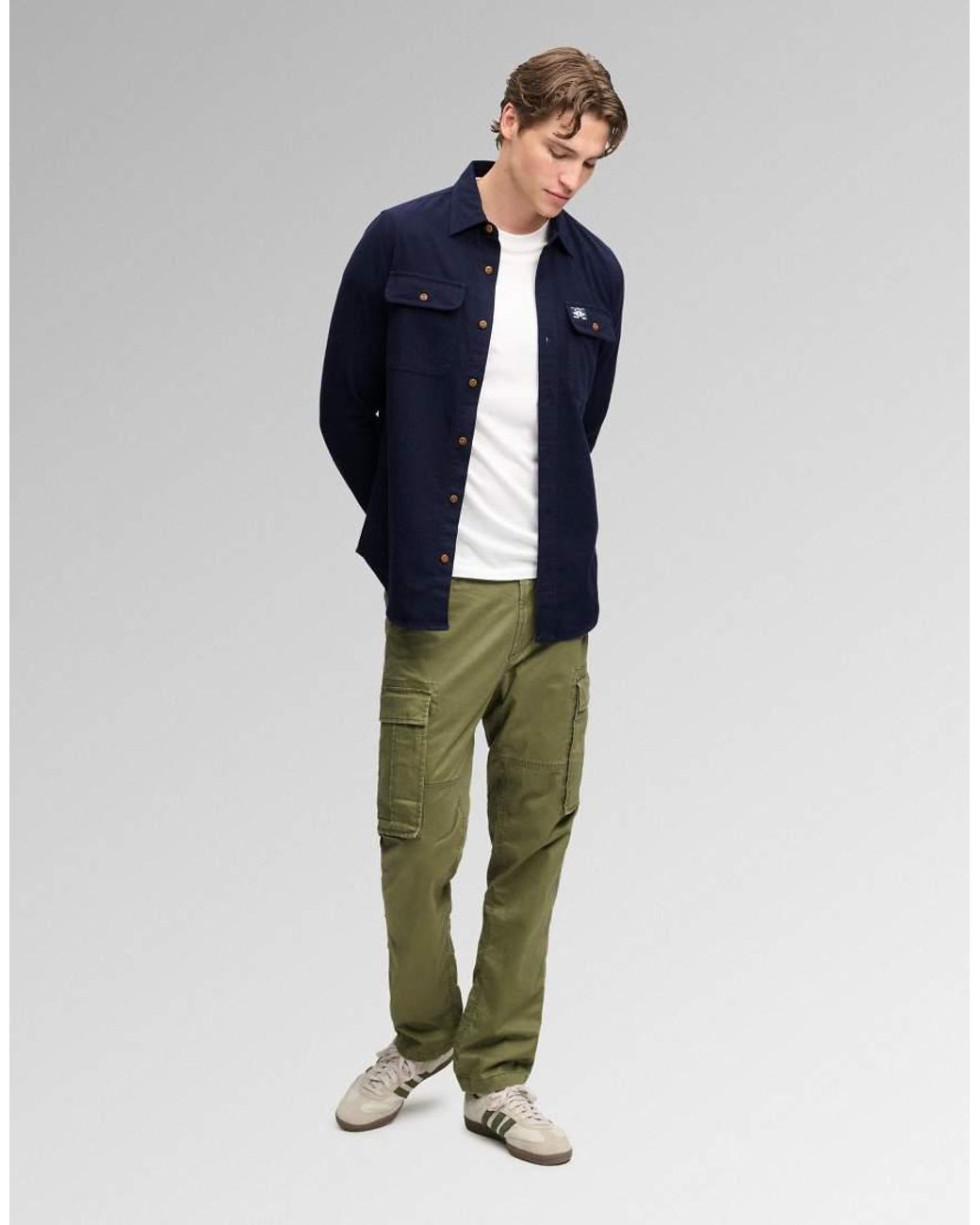 Superdry Blue Trailsman Relaxed Fit Overshirt for men