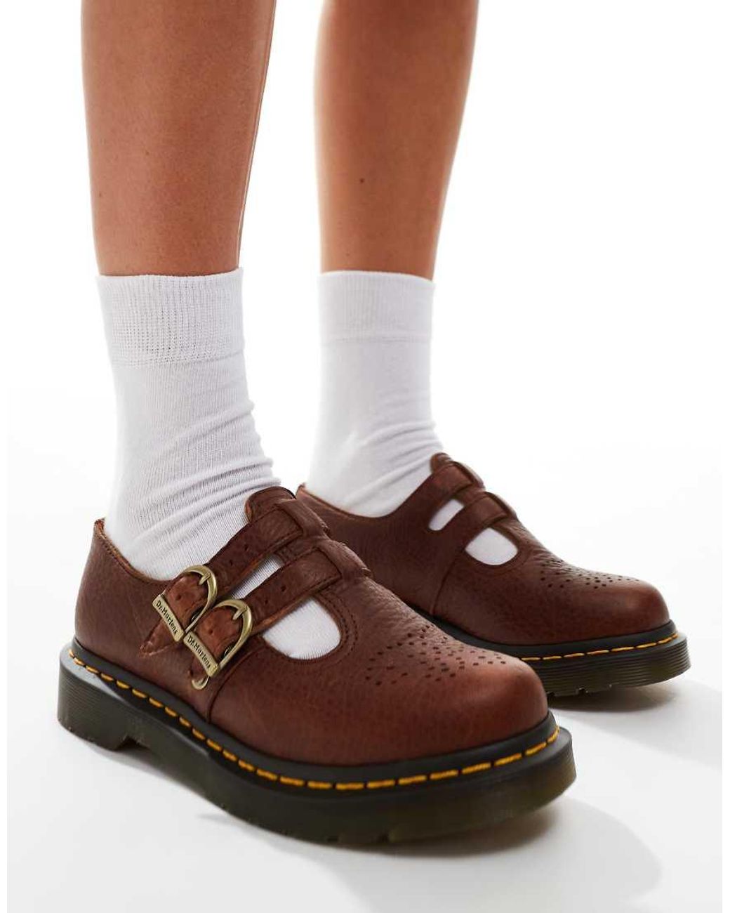 Brown mary jane shoes doc martens hotsell