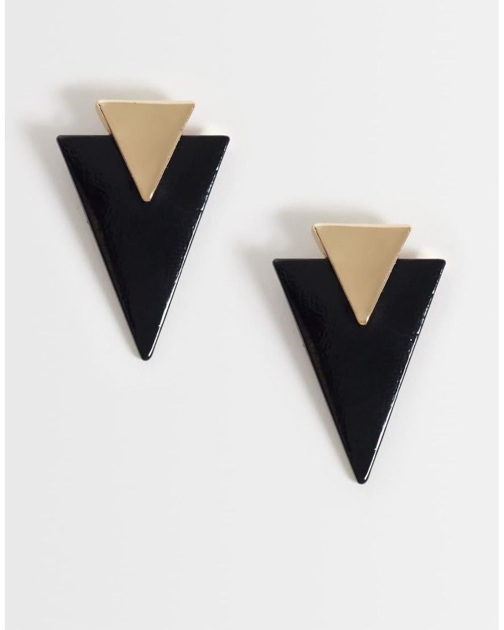ASOS Black Stud Earrings With Triangular Design