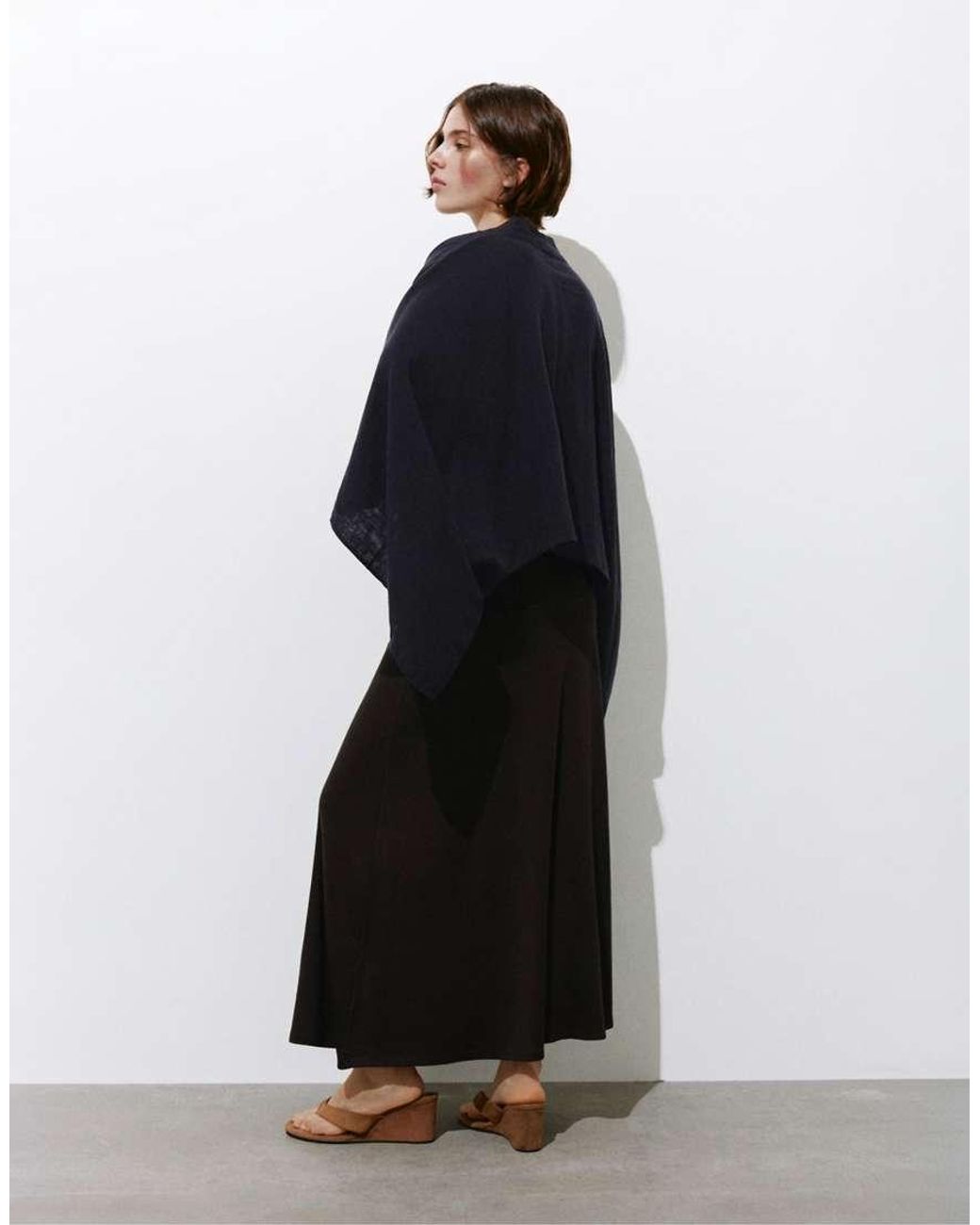 Pull&Bear Black Short Chiffon Kimono