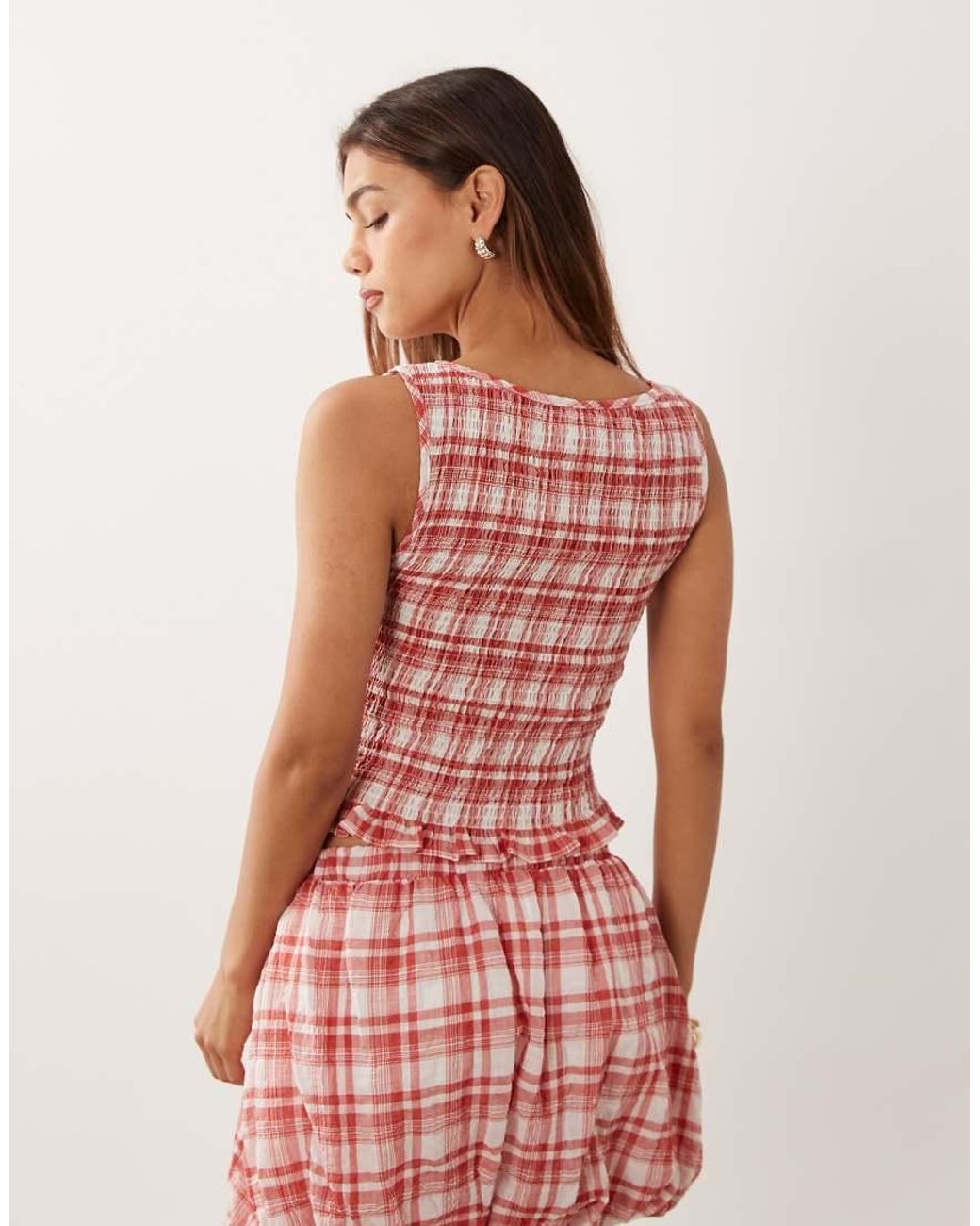 ASOS Pink Shirring Co-Ord Top