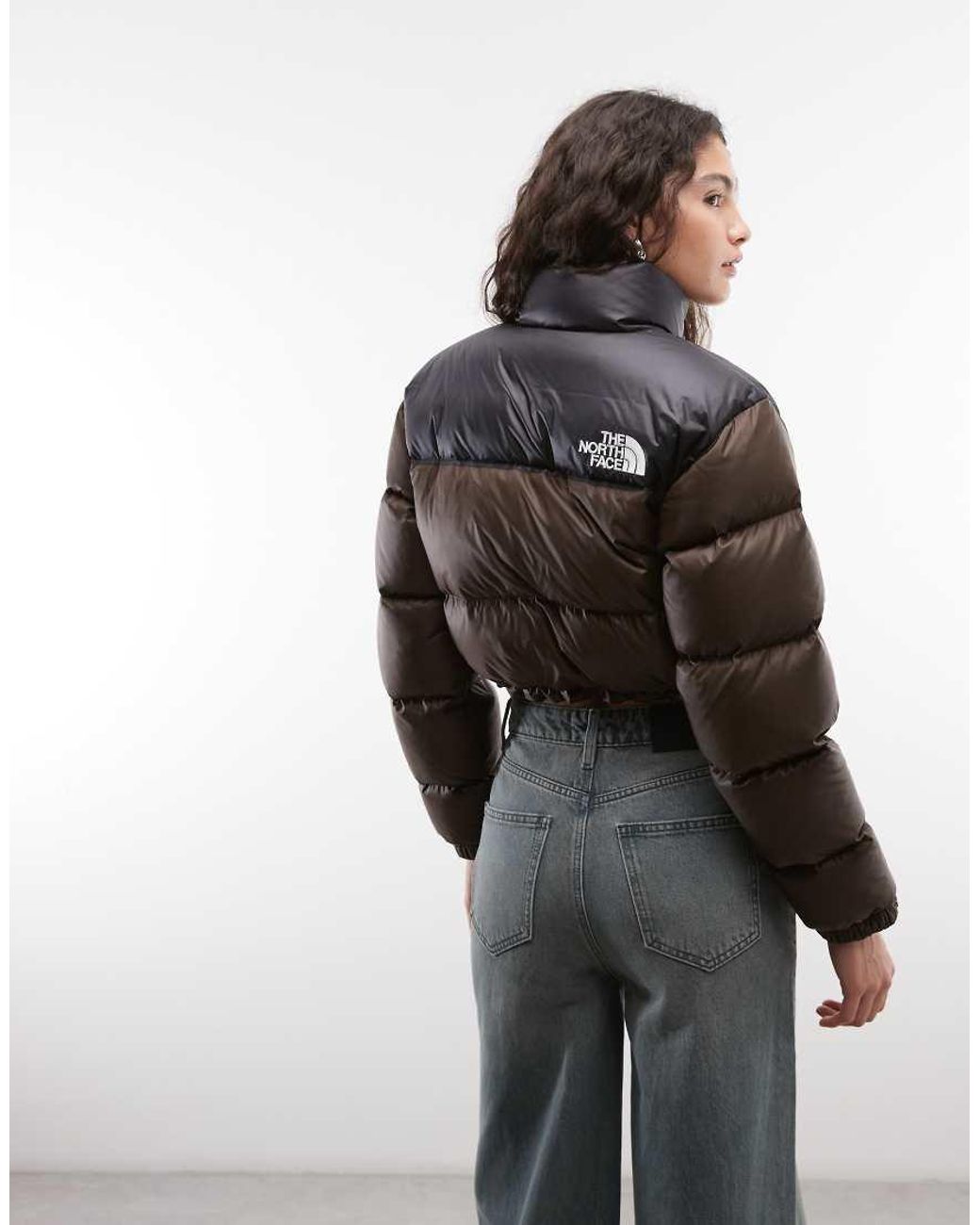 The North Face Gray Nuptse Cropped Jacket