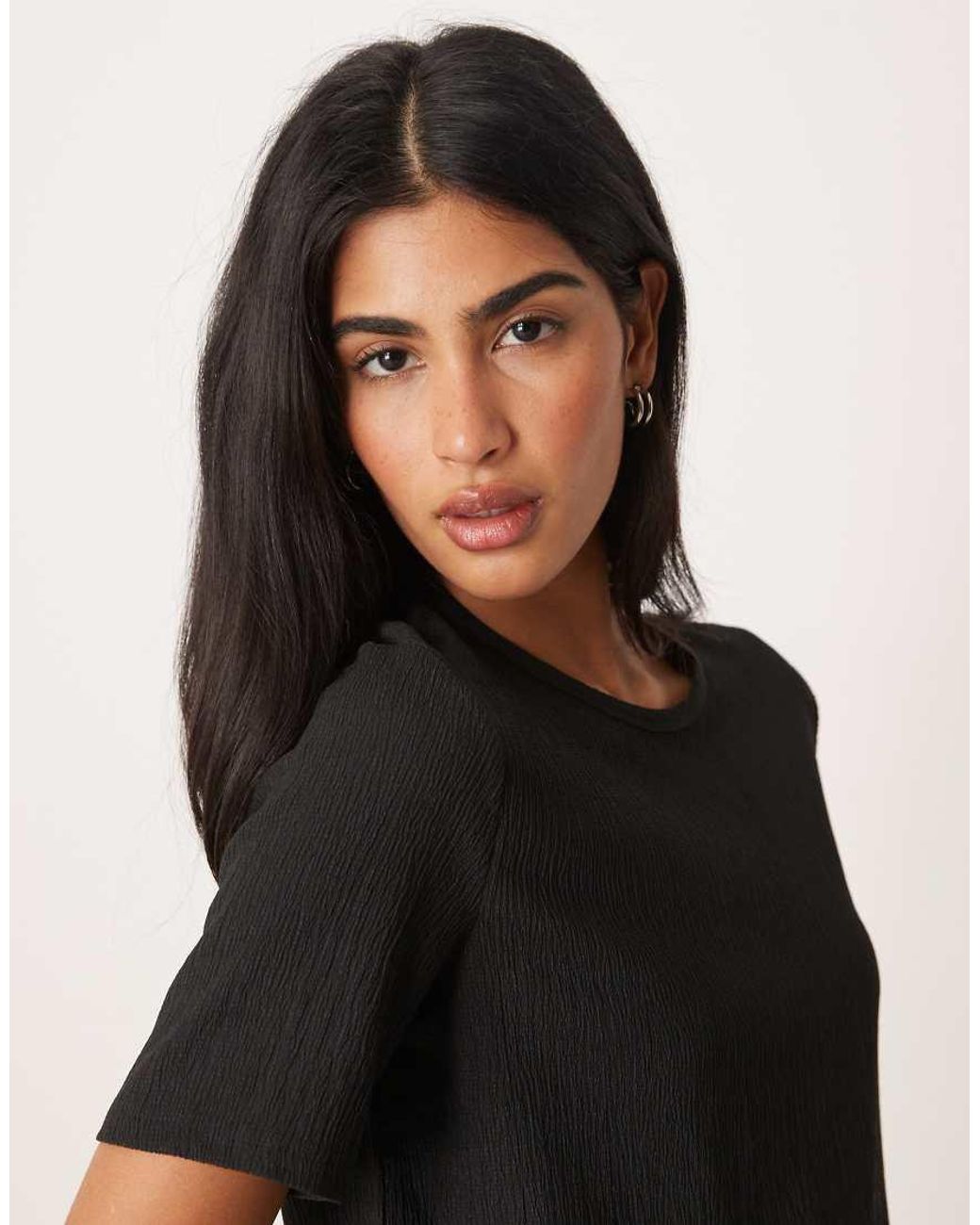 Jdy Black Textured T-shirt Co-ord