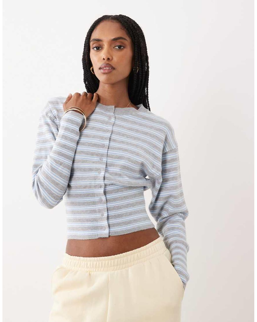 Cotton On Gray Sara Button Cardigan