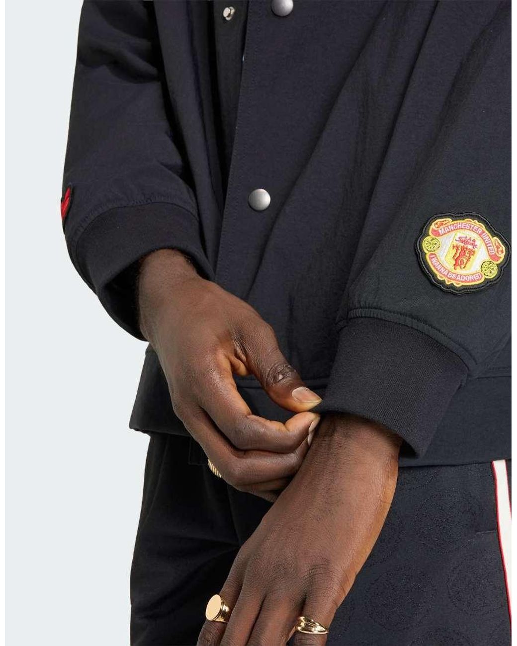 Adidas Originals Black Manchester United Stone Roses Jacket for men