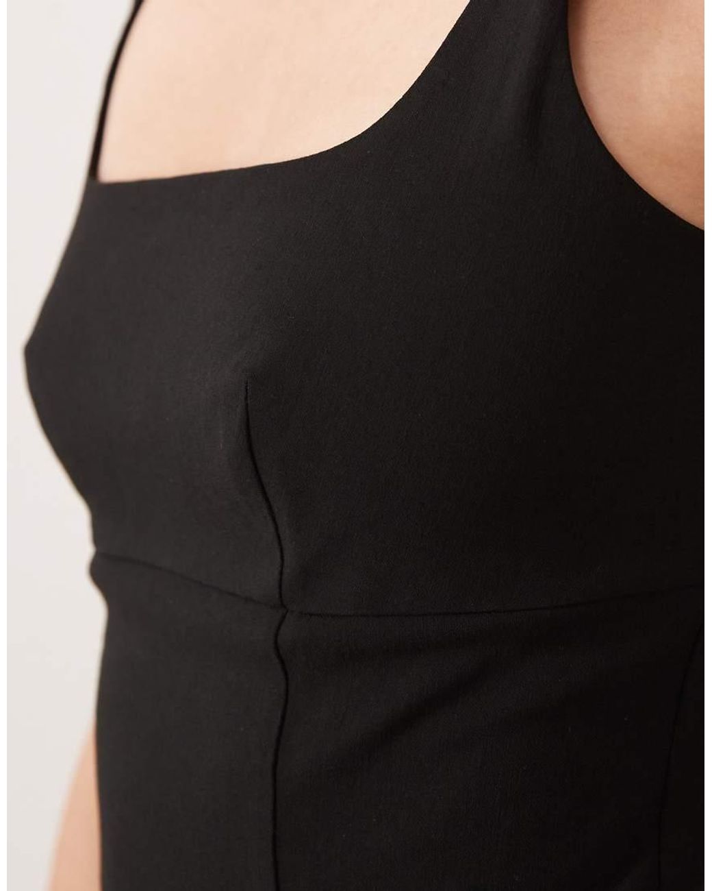 Mango Black Valeria Square Neck Sleeveless Top Co-Ord
