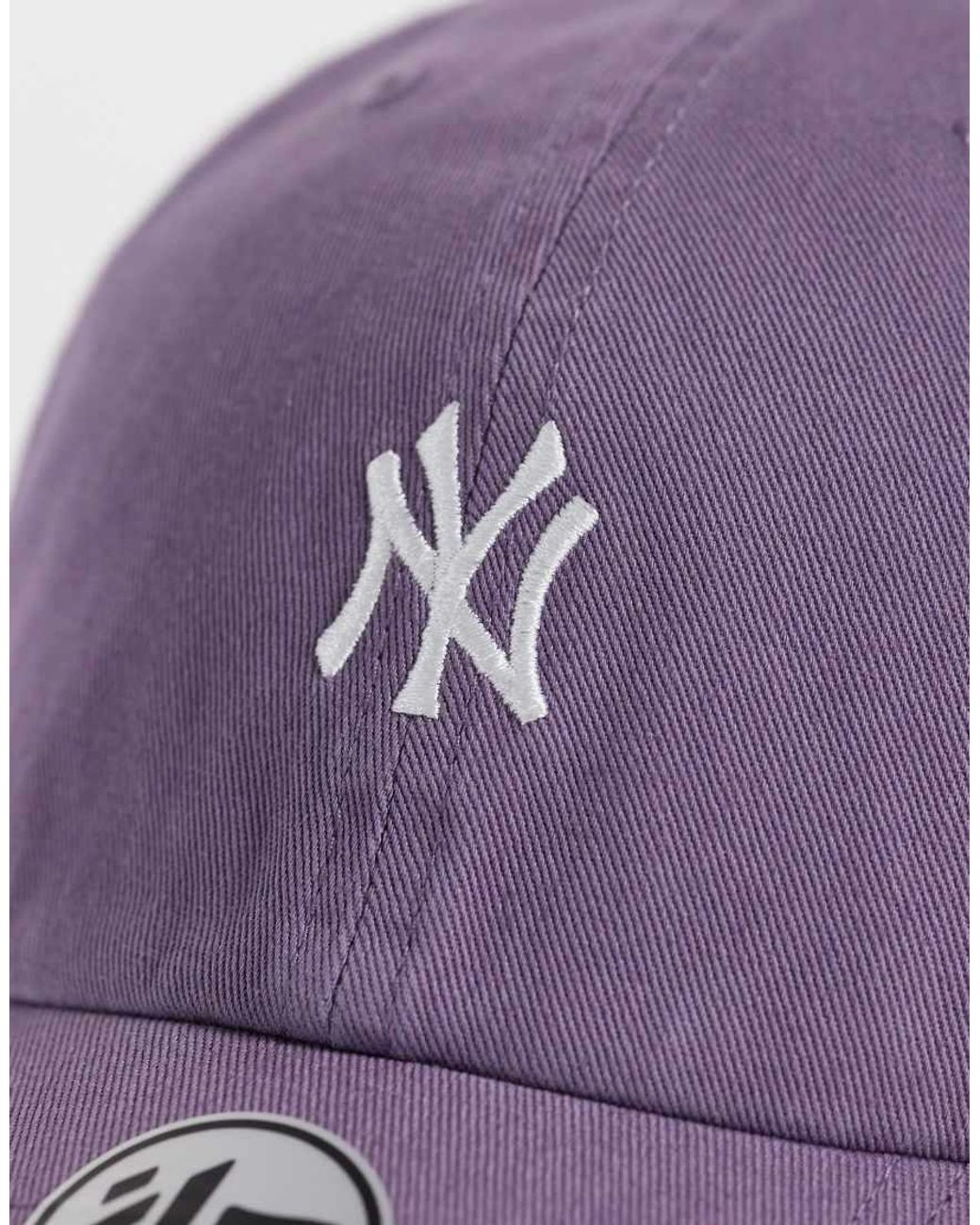 '47 Purple Ny Yankees Base Runner Mini Logo Clean Up Cap
