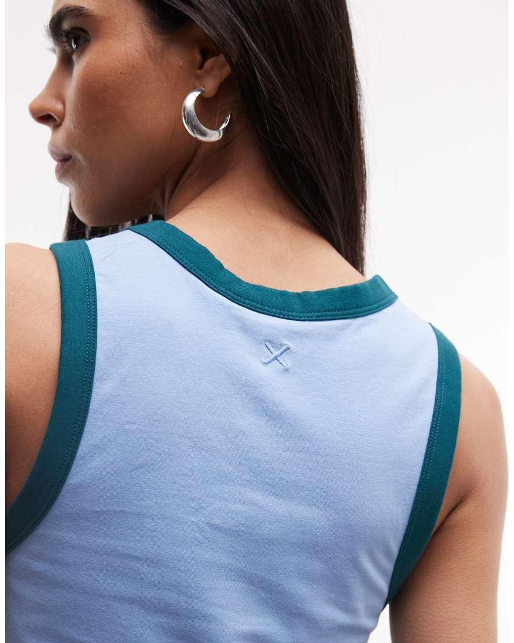 Collusion Blue Tank Top With Contrast Binding