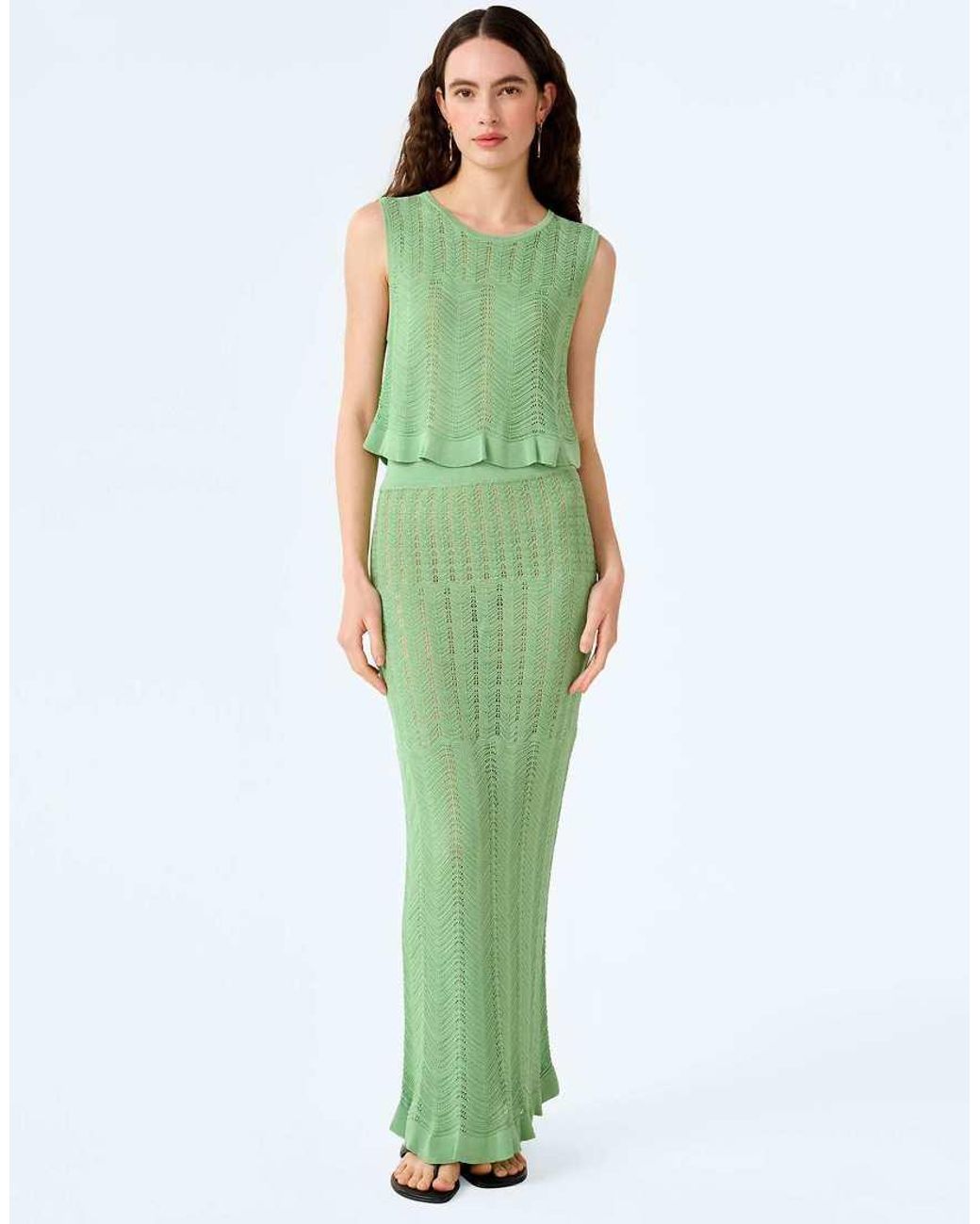 OMNES Green Jayde Crochet Tank Top